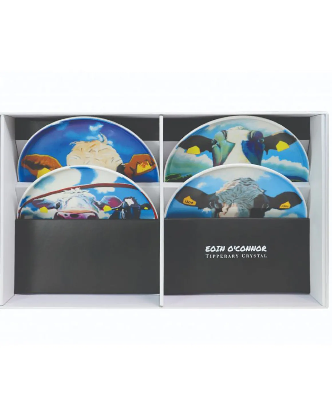 Tipperary Crystal| Eoin O'Connor Set of 4 Biscuit Plates