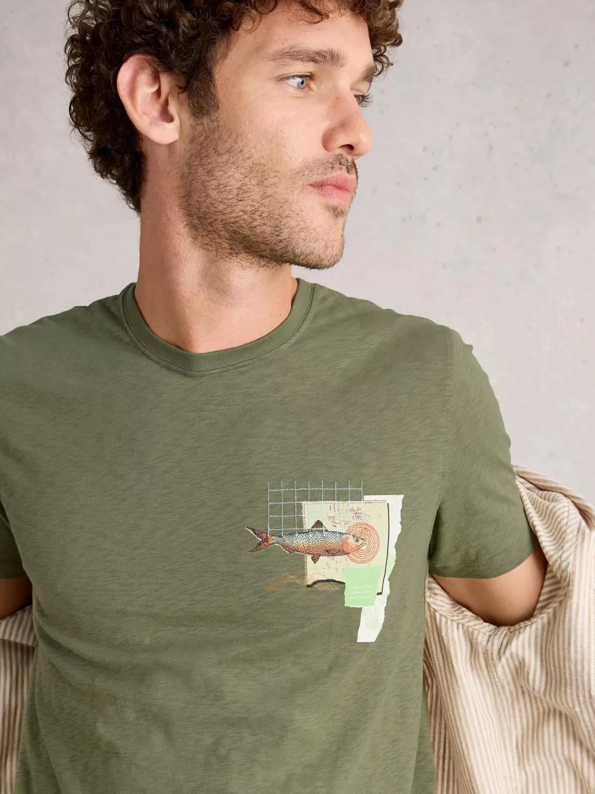 White Stuff Map Fishing T-Shirt
