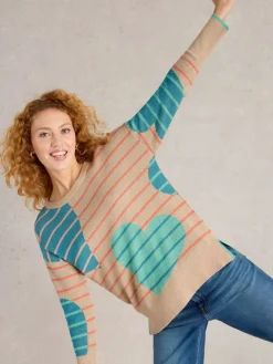 White Stuff Olive Heart Jumper